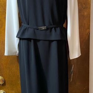 Jones of New York Dress black with off white top